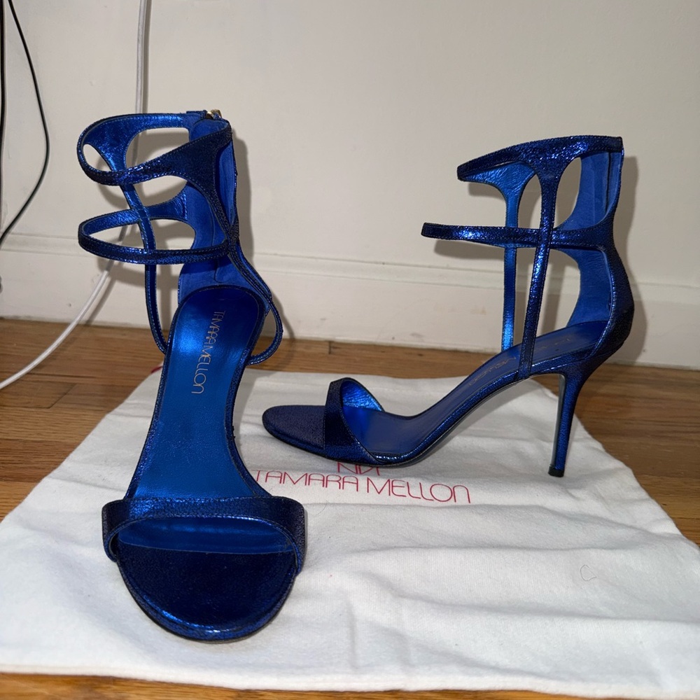 Tamara Mellon Blue Stiletto Sandals